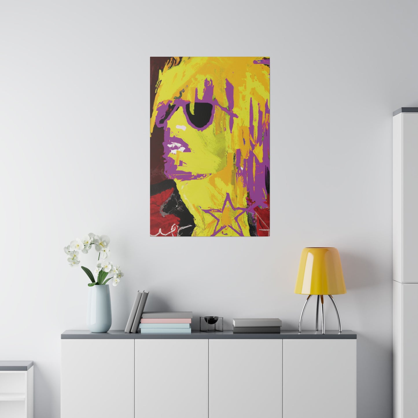 138G - Rockstar Painting Print | Face | Abstract | Poster | Home Decor | Wall Art | Music Art | Canvas