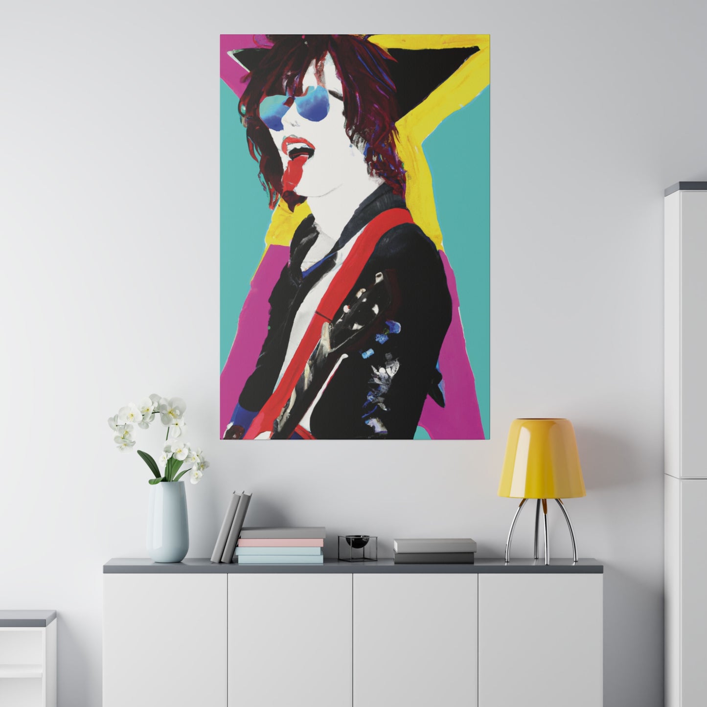 8865A - Rockstar Painting Print | Face | Abstract | Poster | Home Decor | Wall Art | Music Art | Canvas