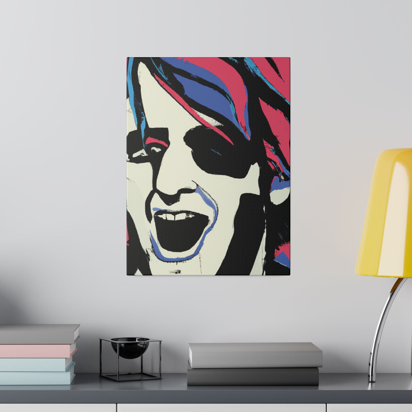 4318K - Rockstar Painting Print | Face | Abstract | Poster | Home Decor | Wall Art | Music Art | Canvas