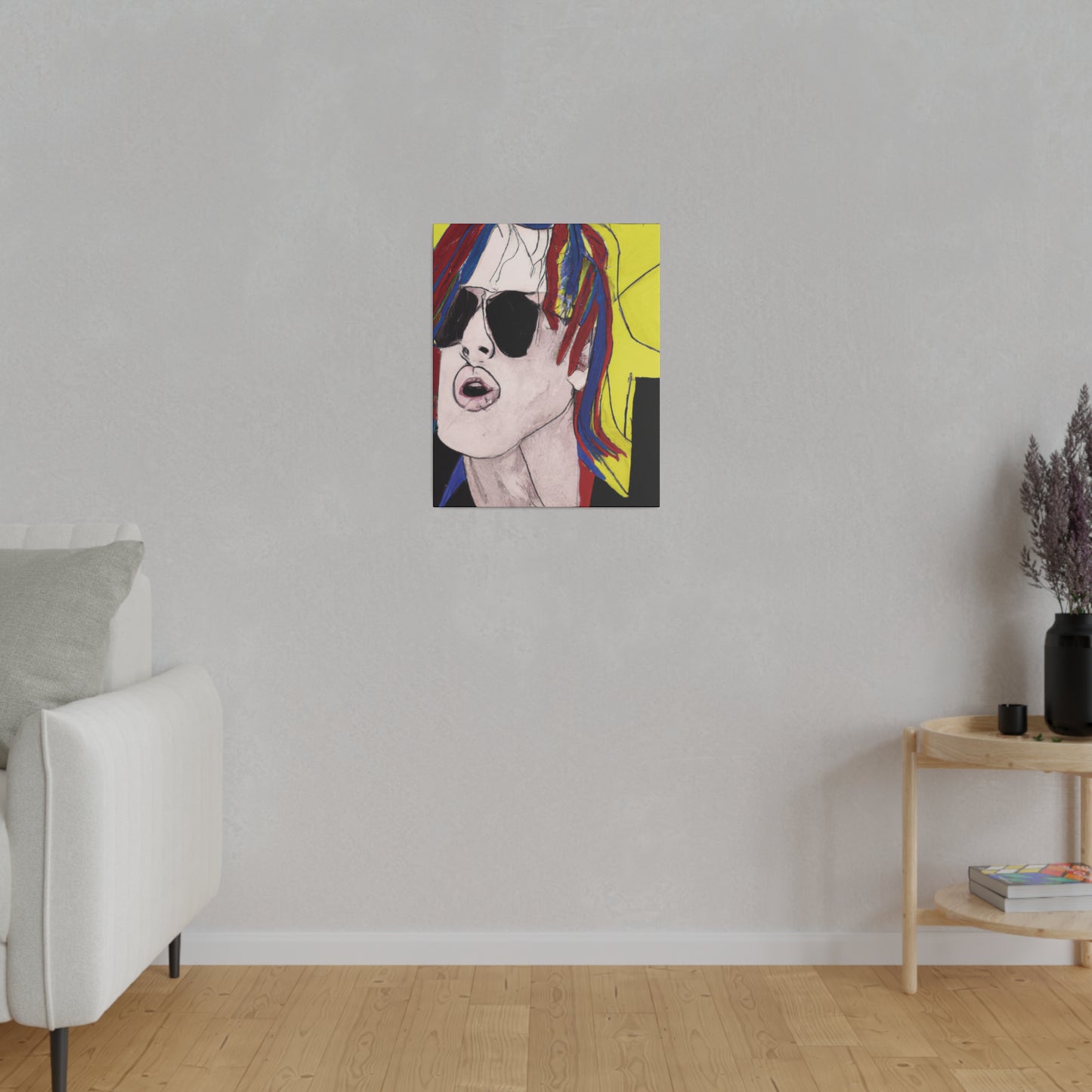 5296W - Rockstar Painting Print | Face | Abstract | Poster | Home Decor | Wall Art | Music Art | Canvas