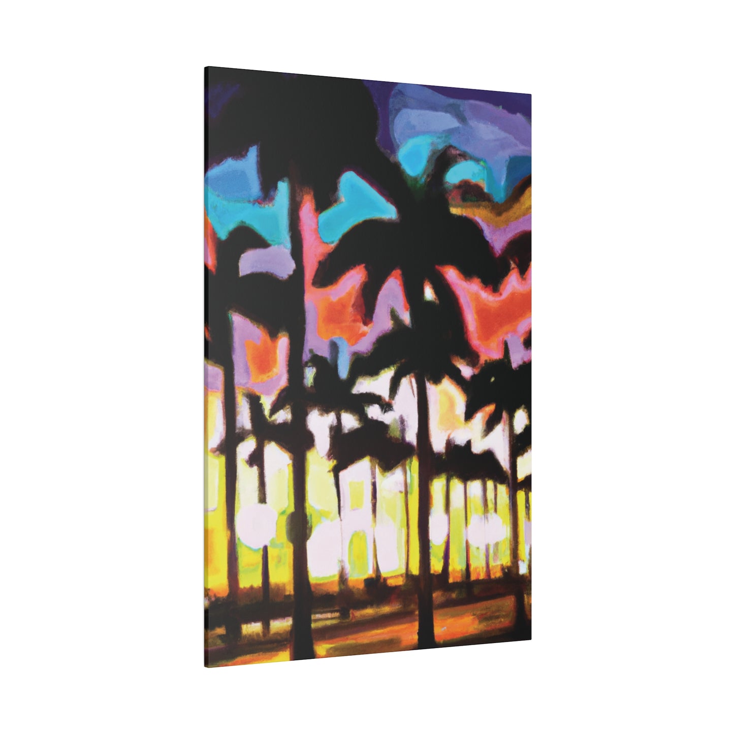 8596C - Miami Beach Sunset Painting Print | Miami | Beach | Sunset | Poster | Home Decor | Wall Art | Canvas