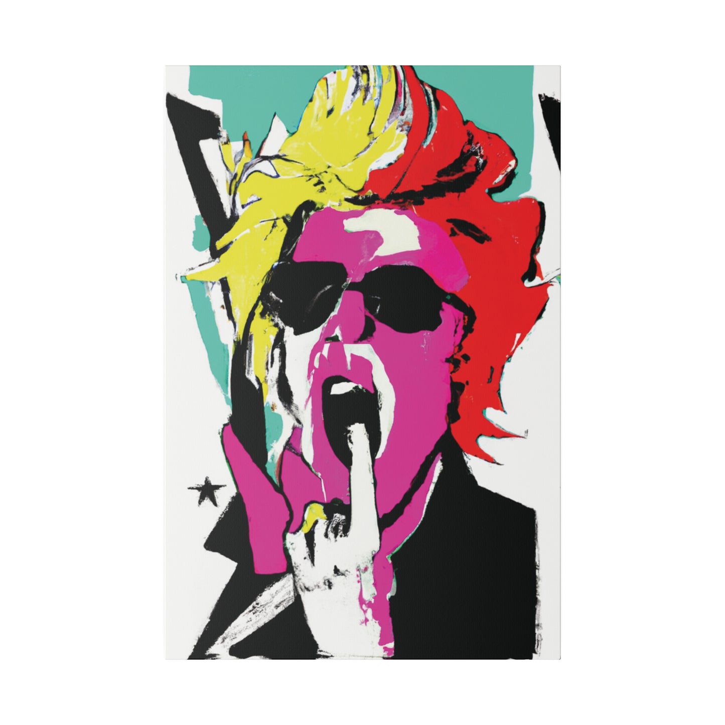 4598A - Rockstar Painting Print | Face | Abstract | Poster | Home Decor | Wall Art | Music Art | Canvas