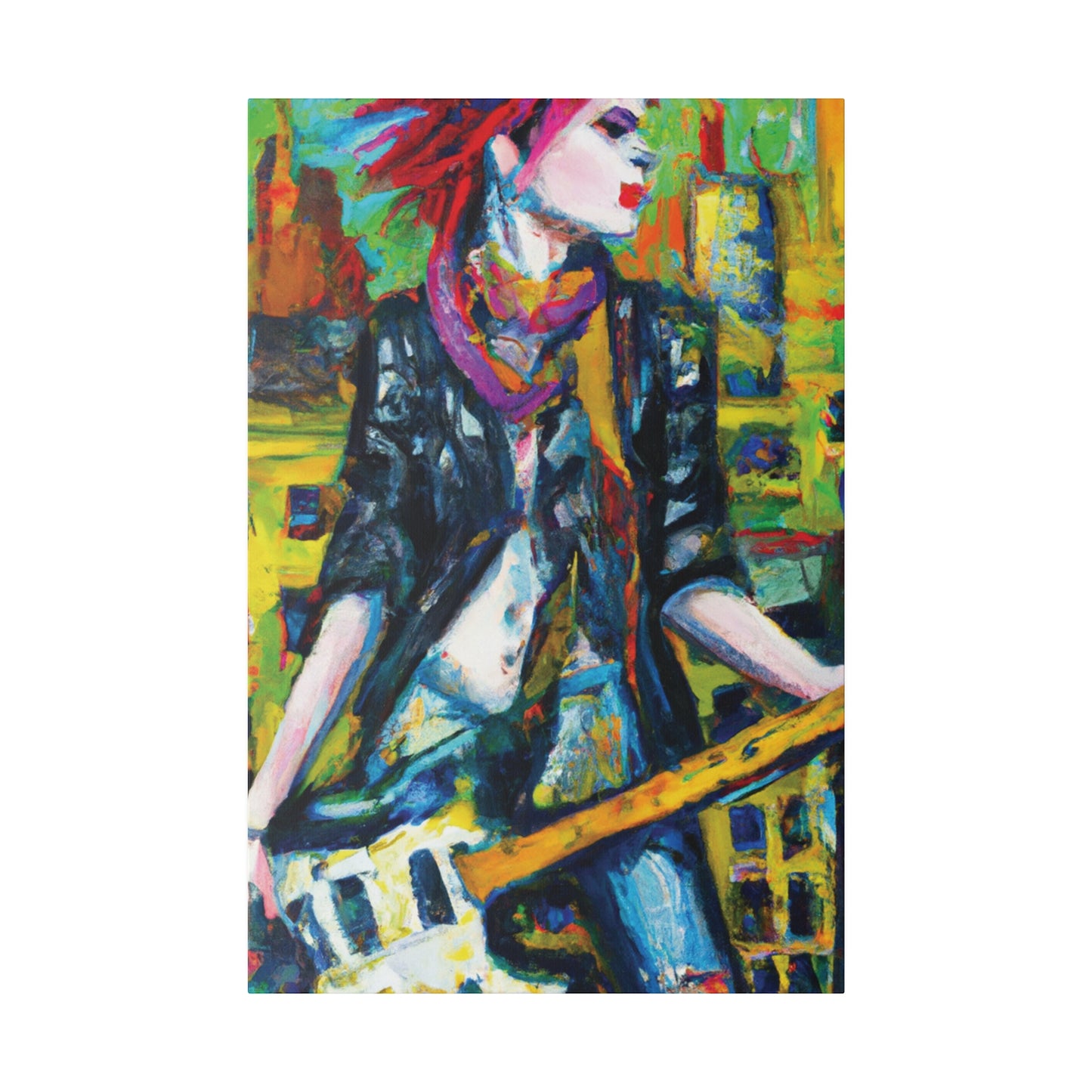 3589A - Rockstar Oil Painting Style Print | Poster | Home Decor | Wall Art | Music Art | Canvas