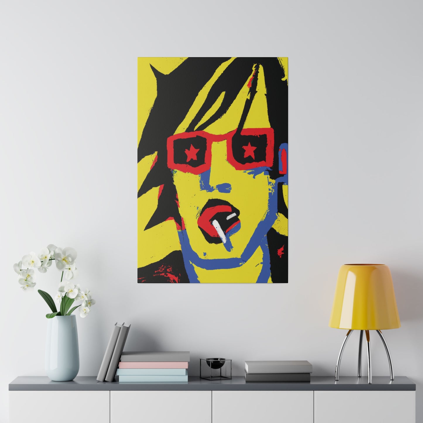 4745B - Rockstar Painting Print | Face | Abstract | Poster | Home Decor | Wall Art | Music Art | Canvas