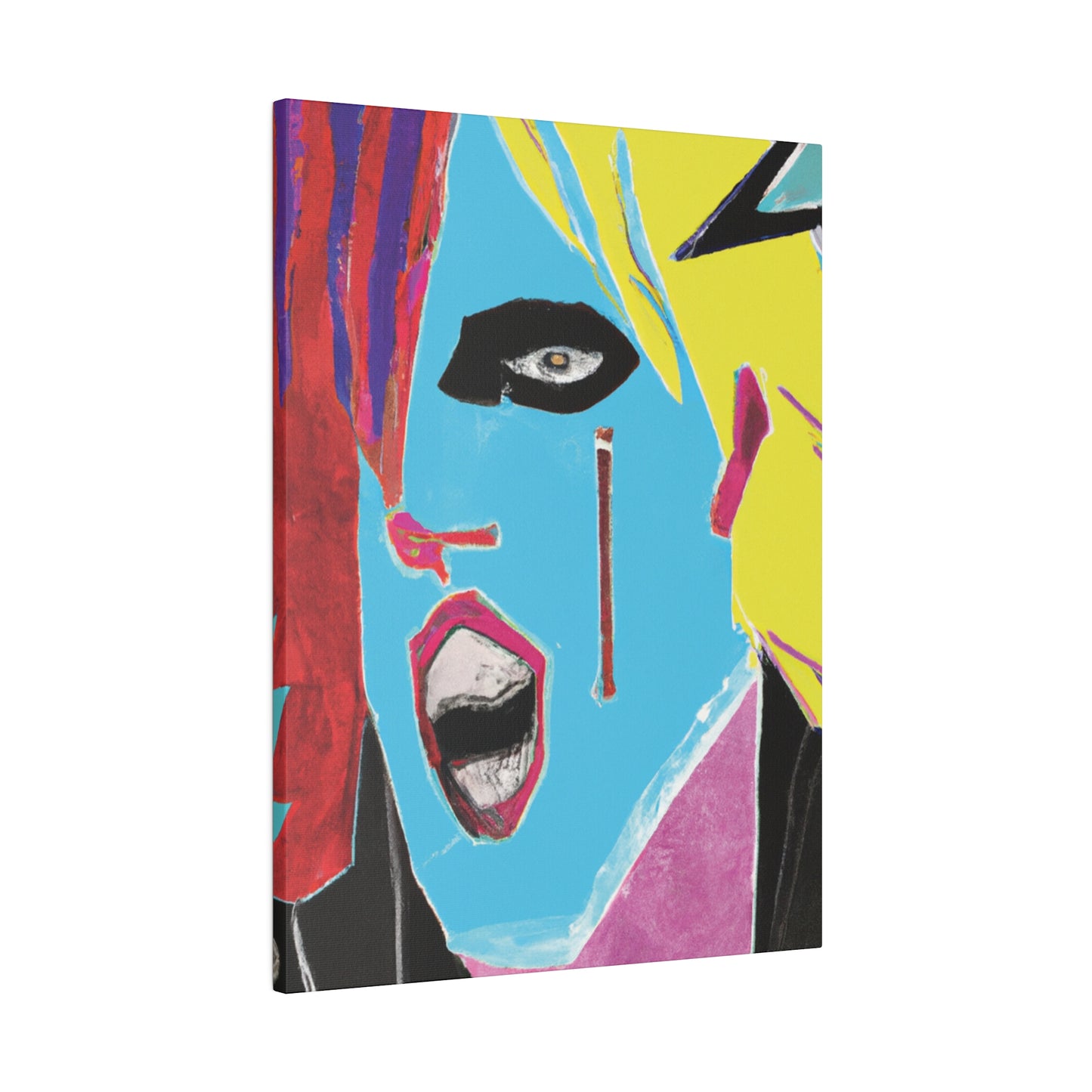 8365A - Rockstar Painting Print | Face | Abstract | Poster | Home Decor | Wall Art | Music Art | Canvas