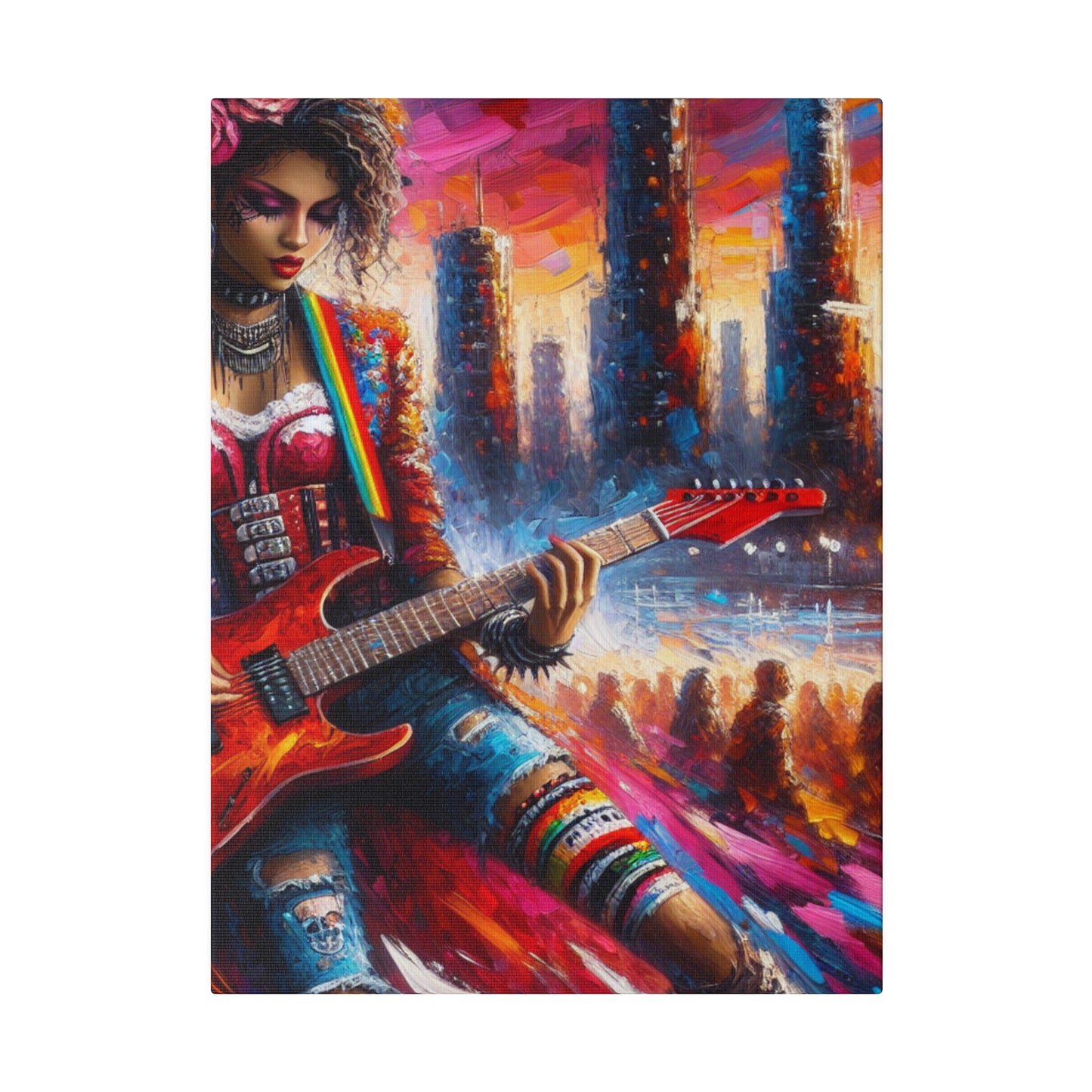 6794Z - Rockstar Oil Painting Style Print | Poster | Home Decor | Wall Art | Music Art | Canvas