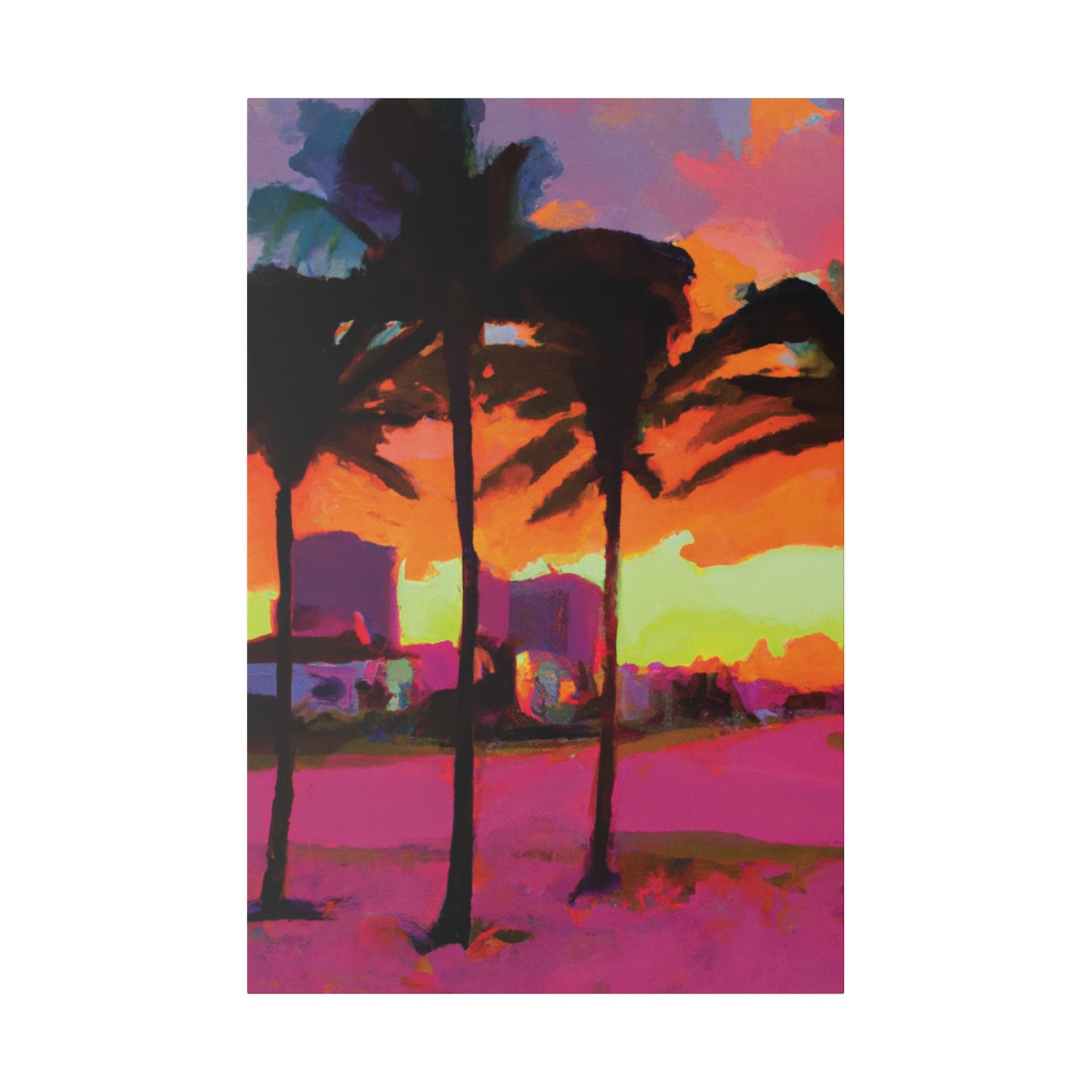 4596G - Miami Beach Sunset Painting Print | Miami | Beach | Sunset | Poster | Home Decor | Wall Art | Canvas