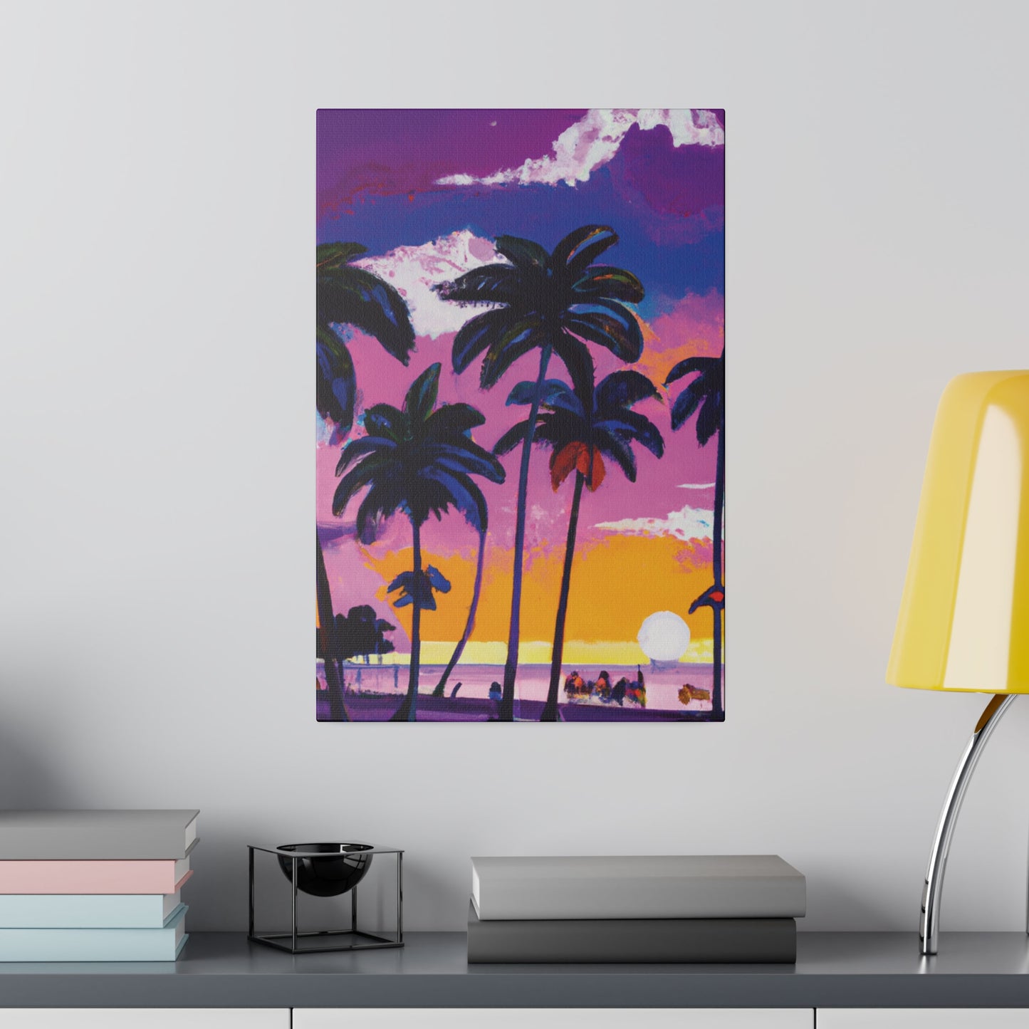 3714A - Miami Beach Sunset Painting Print | Miami | Beach | Sunset | Poster | Home Decor | Wall Art | Canvas