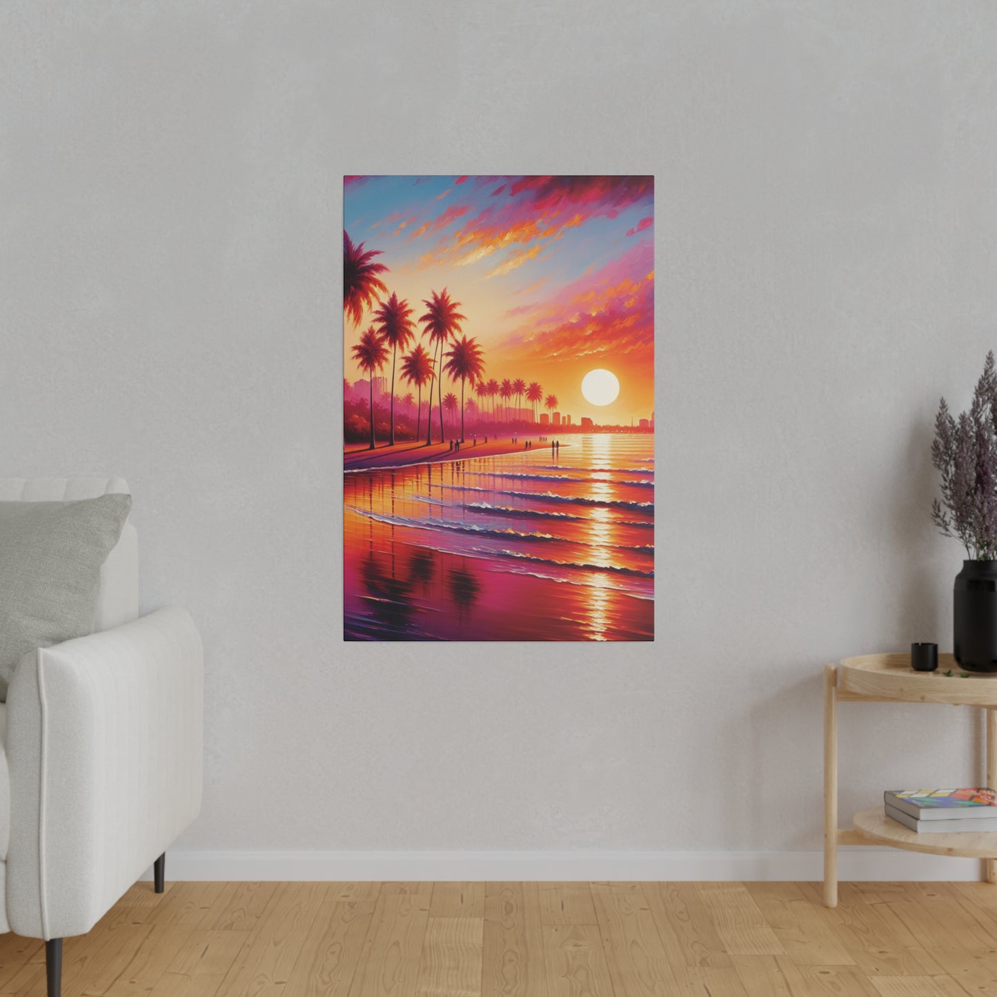 6294B - miami beach art, sunset background, ocean art work, beach art work, sunset designs, miami beach painting, miami beach print