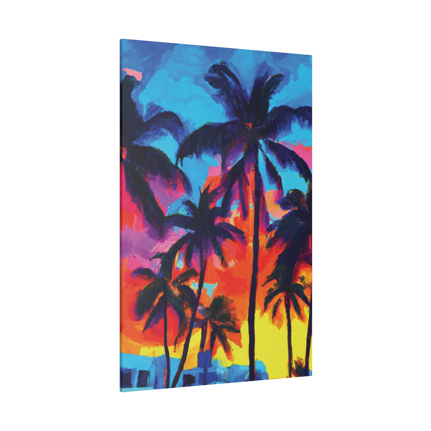 4672F - Miami Beach Sunset Painting Print | Miami | Beach | Sunset | Poster | Home Decor | Wall Art | Canvas