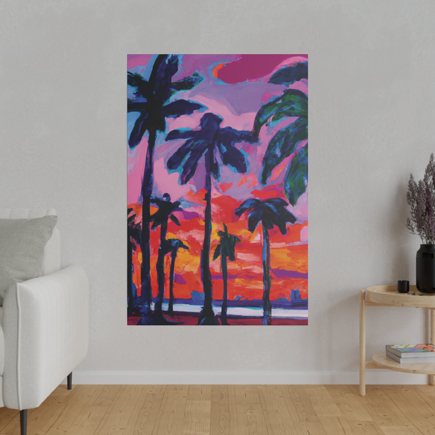 4754Q - Miami Beach Sunset Painting Print | Miami | Beach | Sunset | Poster | Home Decor | Wall Art | Canvas