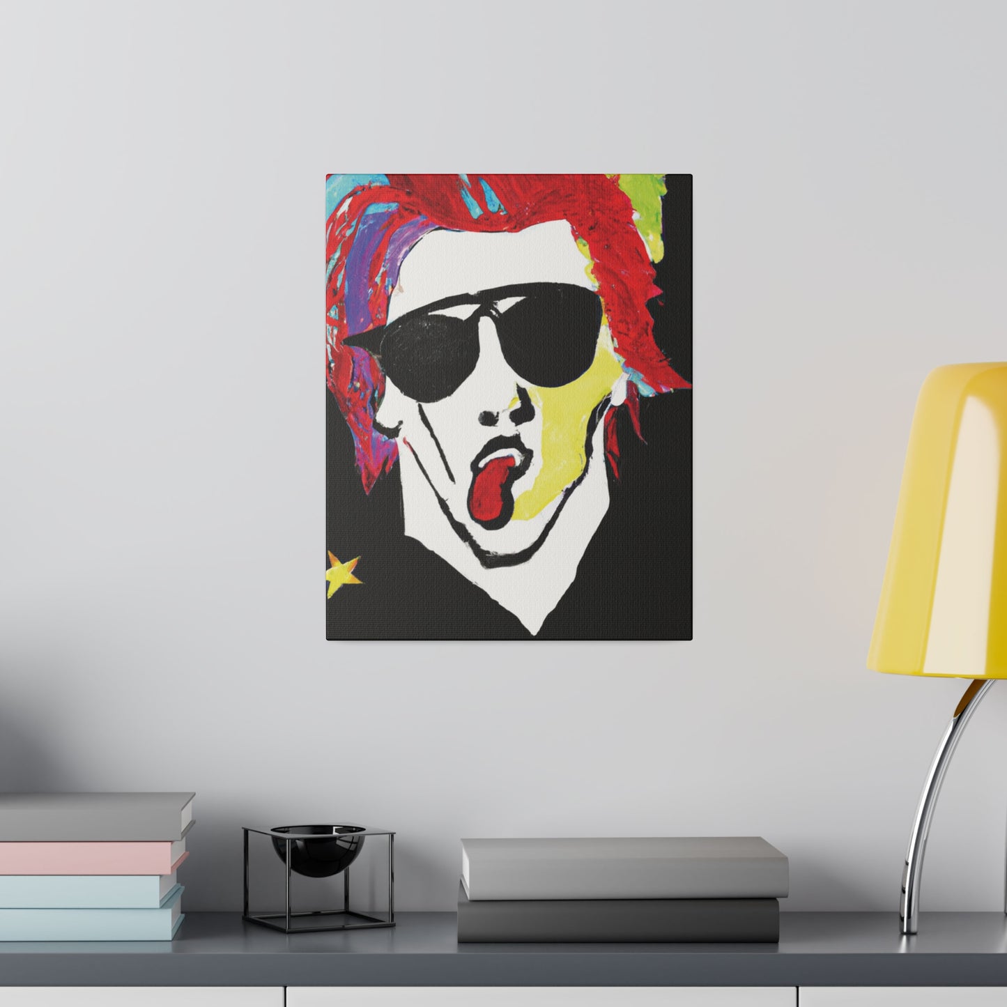 7799D - Rockstar Painting Print | Face | Abstract | Poster | Home Decor | Wall Art | Music Art | Canvas