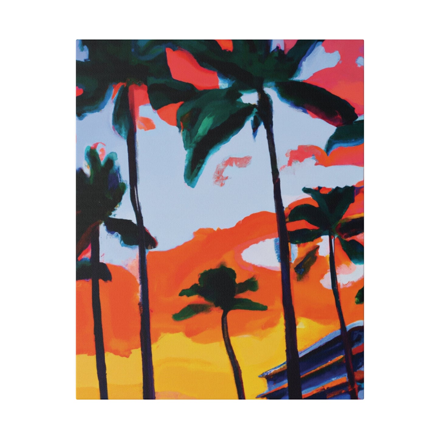 2741Q - Miami Beach Sunset Painting Print | Miami | Beach | Sunset | Poster | Home Decor | Wall Art | Canvas