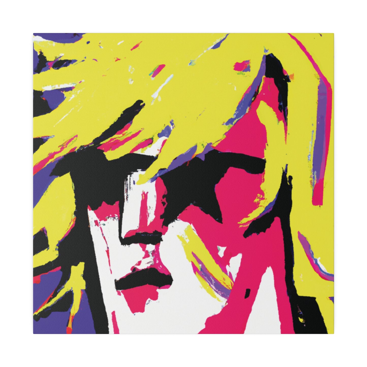 7709F - Rockstar Painting Print | Face | Abstract | Poster | Home Decor | Wall Art | Music Art | Canvas