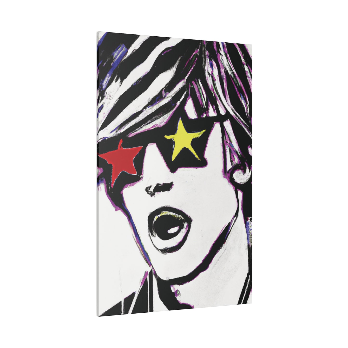 4532A - Rockstar Painting Print | Face | Abstract | Poster | Home Decor | Wall Art | Music Art | Canvas