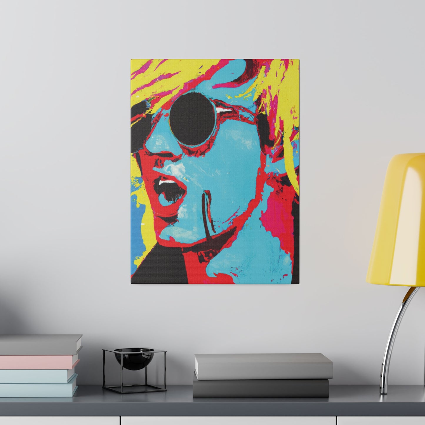 7198K - Rockstar Painting Print | Face | Abstract | Poster | Home Decor | Wall Art | Music Art | Canvas