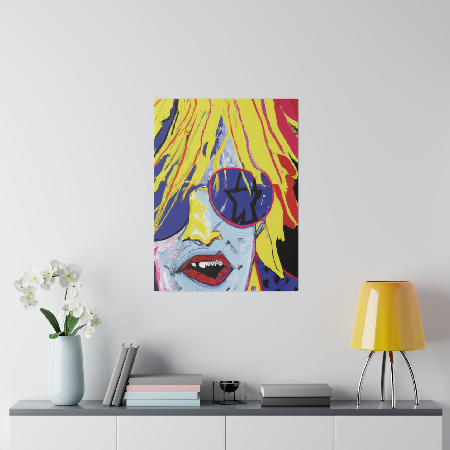 8742G - Rockstar Painting Print | Face | Abstract | Poster | Home Decor | Wall Art | Music Art | Canvas
