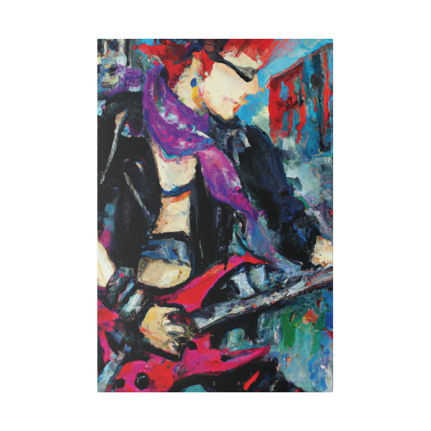 208D - Rockstar Oil Painting Style Print | Poster | Home Decor | Wall Art | Music Art | Canvas