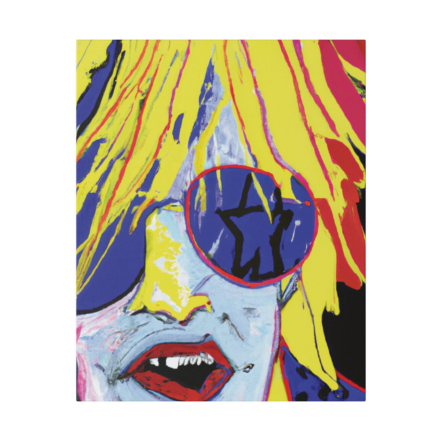 8742G - Rockstar Painting Print | Face | Abstract | Poster | Home Decor | Wall Art | Music Art | Canvas