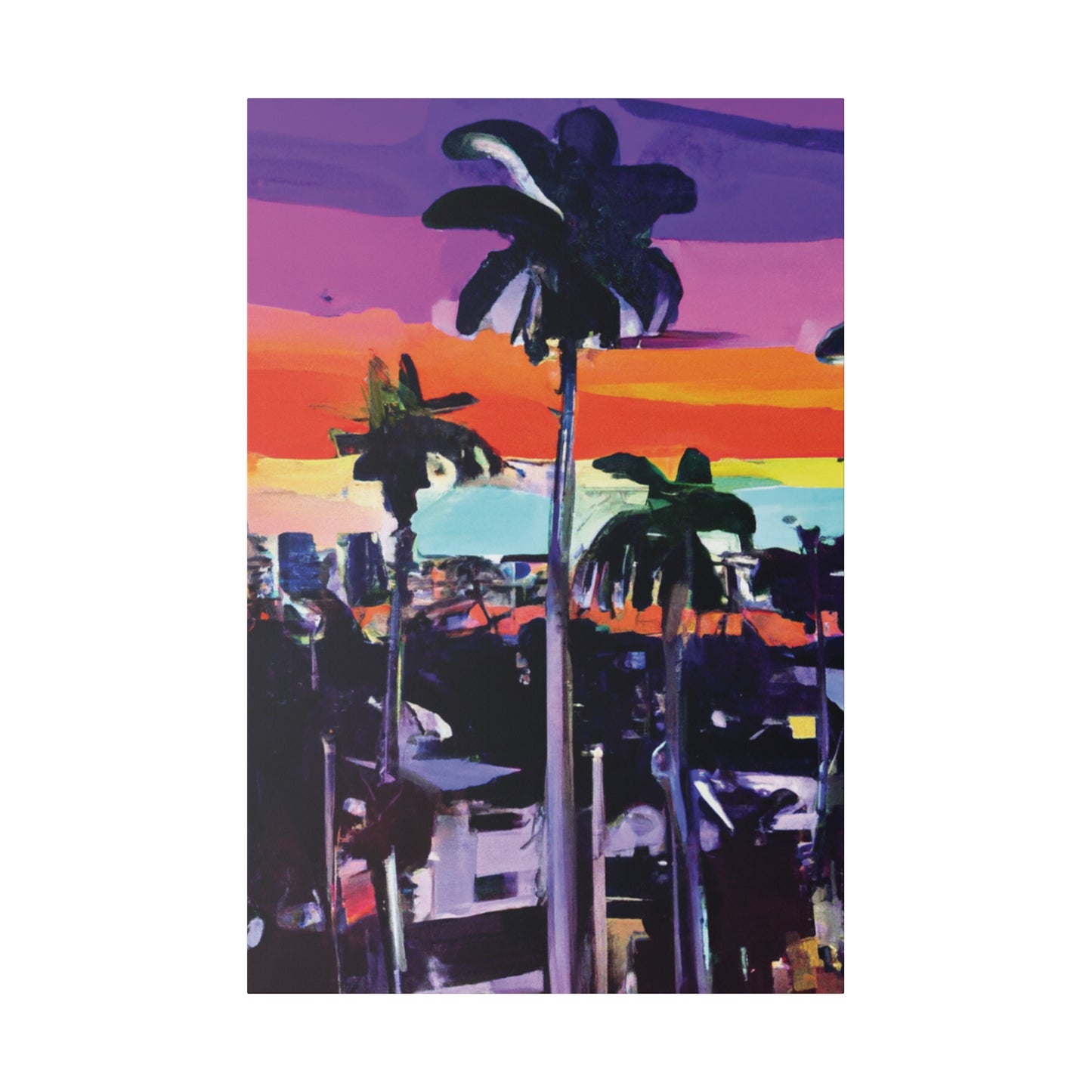 8668T - Miami Beach Sunset Painting Print | Miami | Beach | Sunset | Poster | Home Decor | Wall Art | Canvas