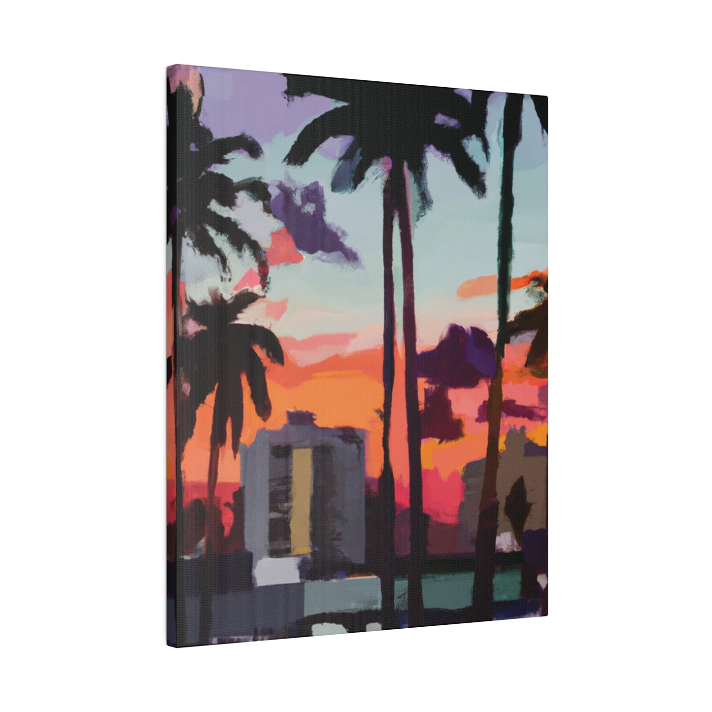 8405R - Miami Beach Sunset Painting Print | Miami | Beach | Sunset | Poster | Home Decor | Wall Art | Canvas