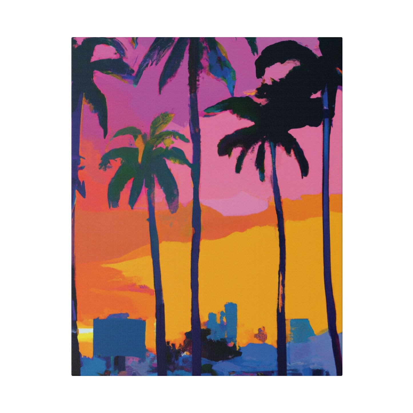 3546F - Miami Beach Sunset Painting Print | Miami | Beach | Sunset | Poster | Home Decor | Wall Art | Canvas