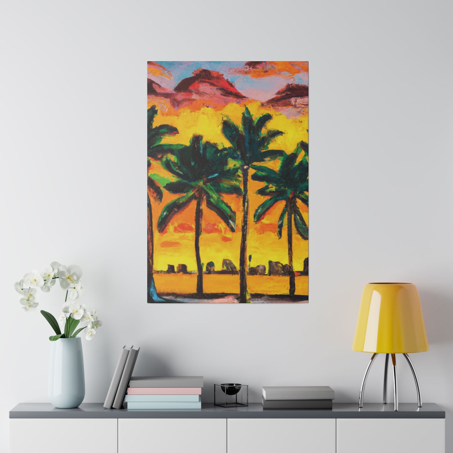 3622W - Miami Beach Sunset Painting Print | Miami | Beach | Sunset | Poster | Home Decor | Wall Art | Canvas