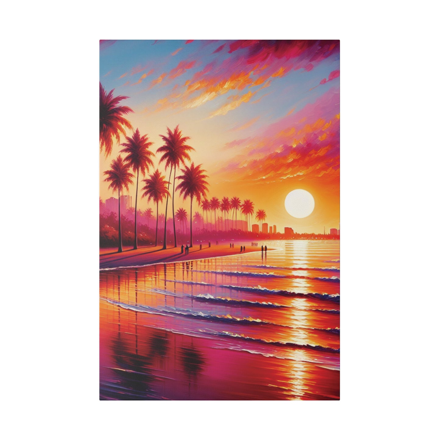 6294B - miami beach art, sunset background, ocean art work, beach art work, sunset designs, miami beach painting, miami beach print