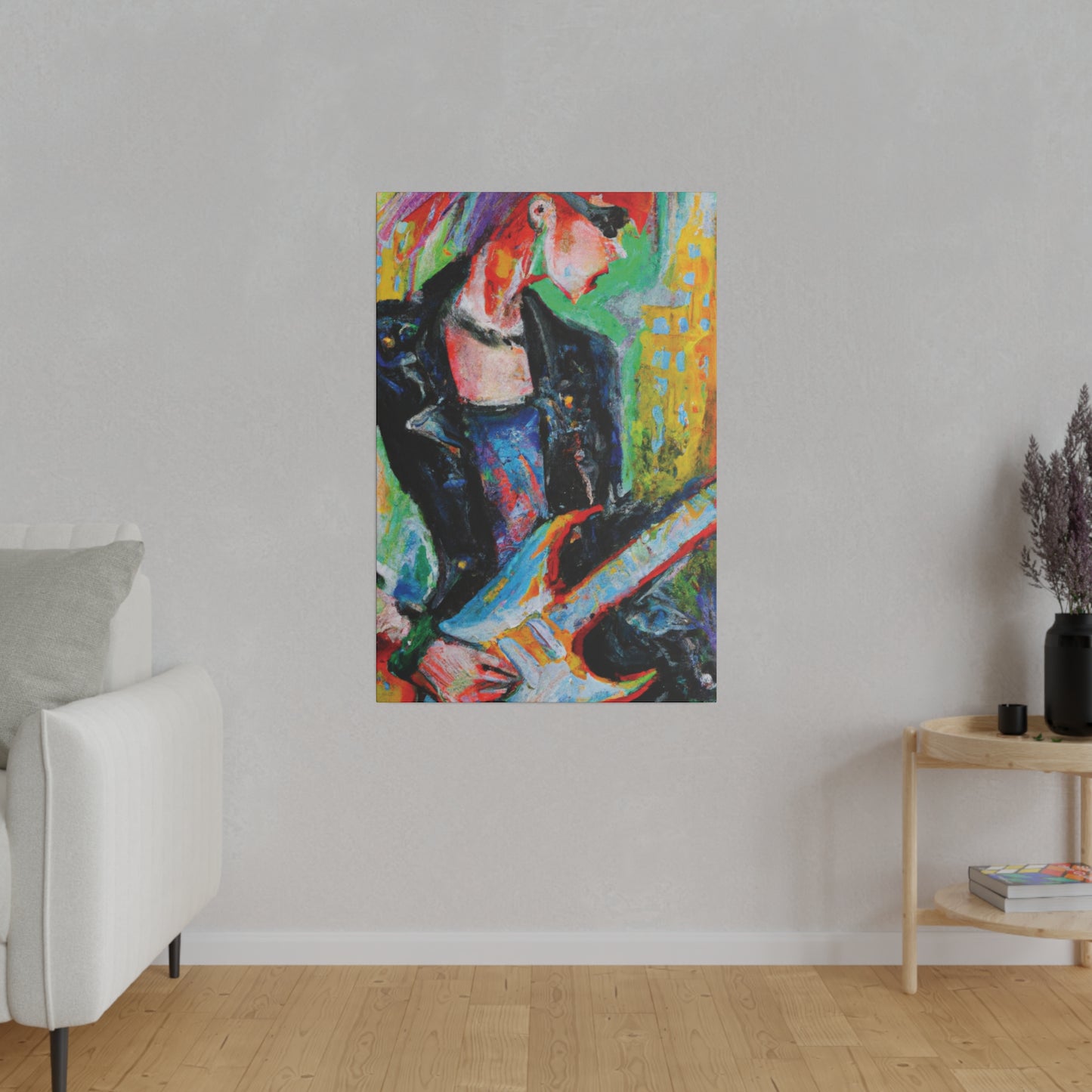 2036Q - Rockstar Oil Painting Style Print | Poster | Home Decor | Wall Art | Music Art | Canvas