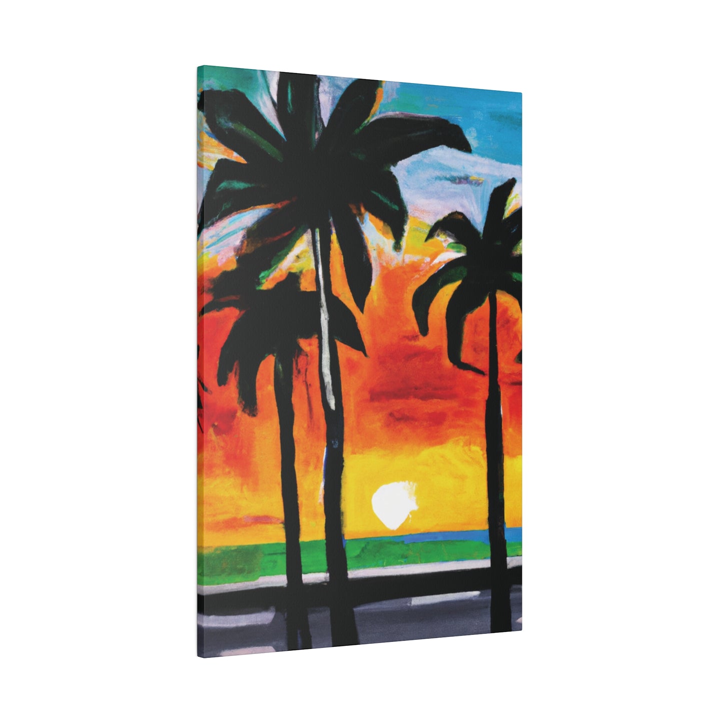 4312S - Miami Beach Sunset Painting Print | Miami | Beach | Sunset | Poster | Home Decor | Wall Art | Canvas