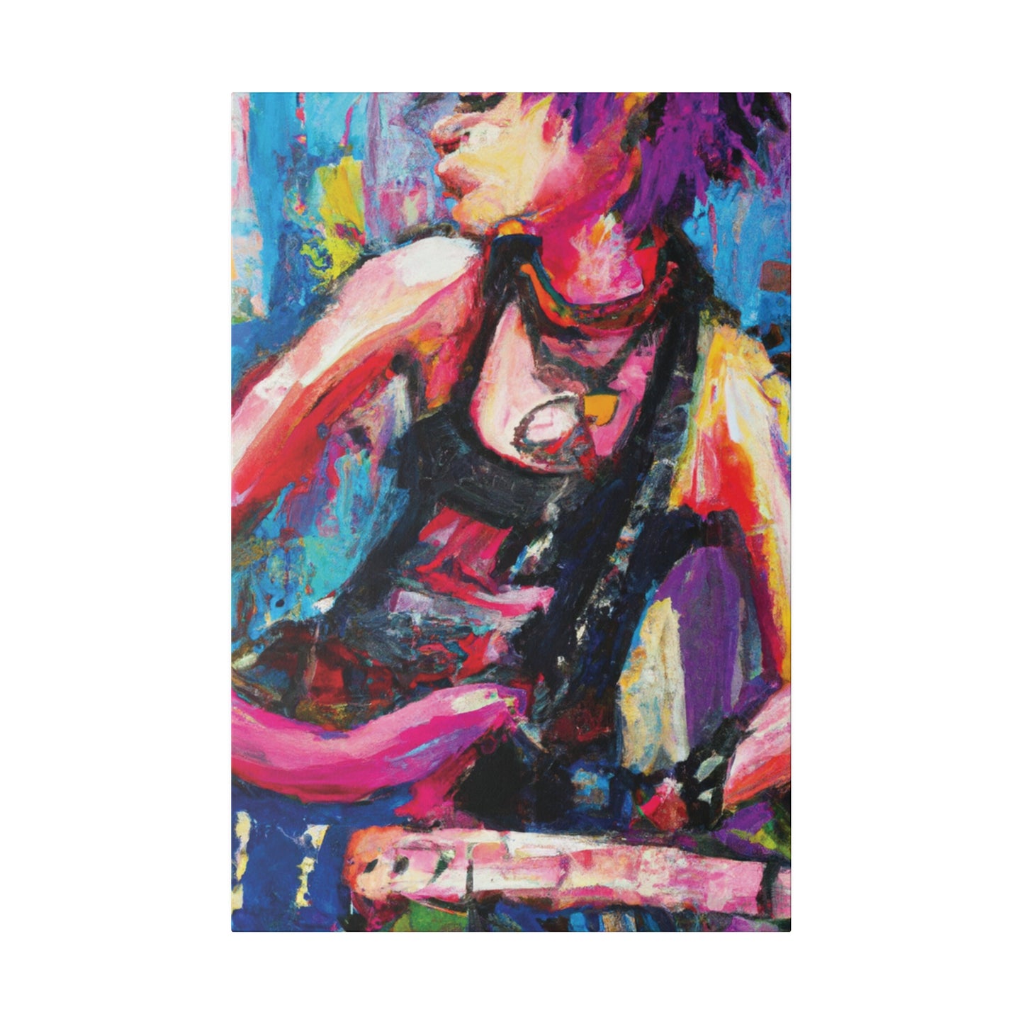 7793Y - Rockstar Oil Painting Style Print | Poster | Home Decor | Wall Art | Music Art | Canvas