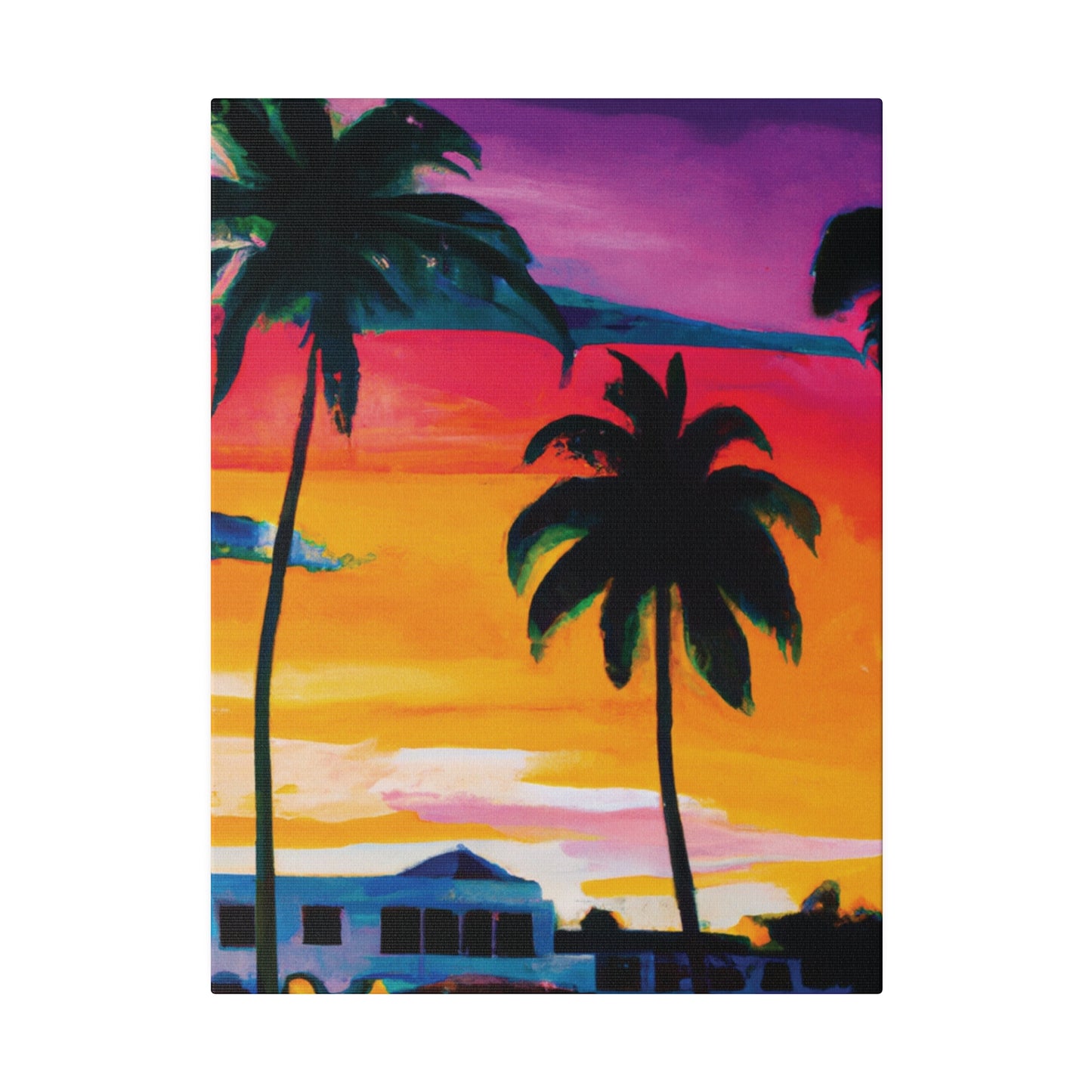 7785F - Miami Beach Sunset Painting Print | Miami | Beach | Sunset | Poster | Home Decor | Wall Art | Canvas