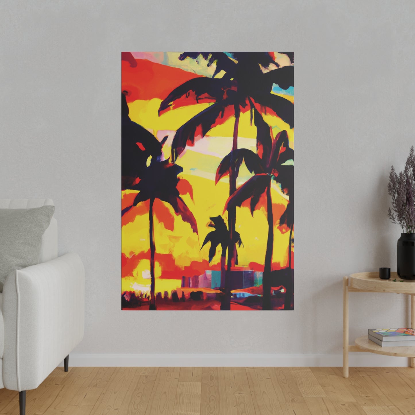 7643G - Miami Beach Sunset Painting Print | Miami | Beach | Sunset | Poster | Home Decor | Wall Art | Canvas