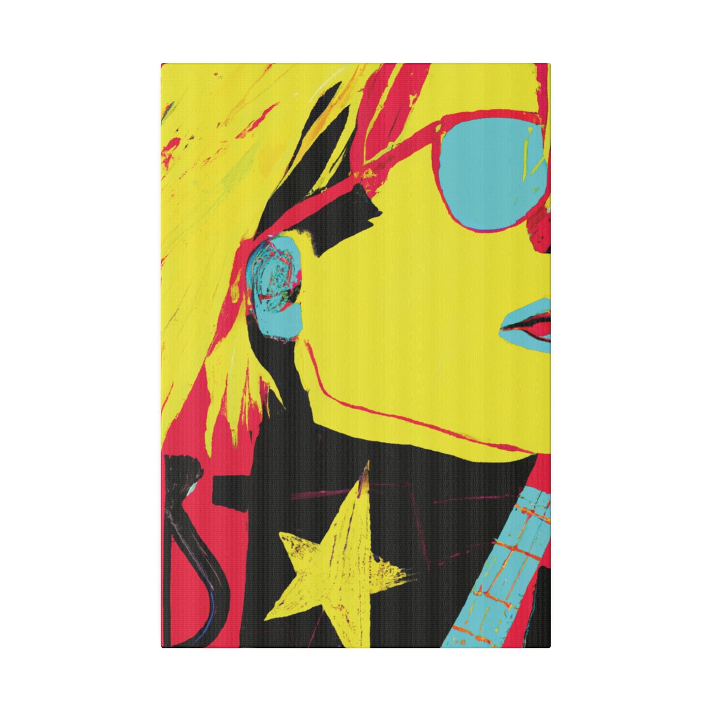 4925Q - Rockstar Painting Print | Face | Abstract | Poster | Home Decor | Wall Art | Music Art | Canvas