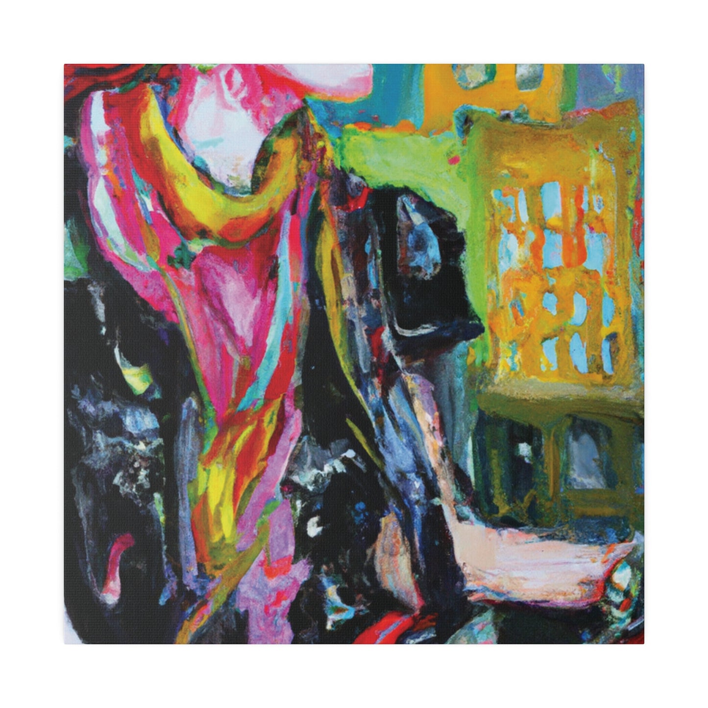 9896T - Rockstar Oil Painting Style Print | Poster | Home Decor | Wall Art | Music Art | Canvas
