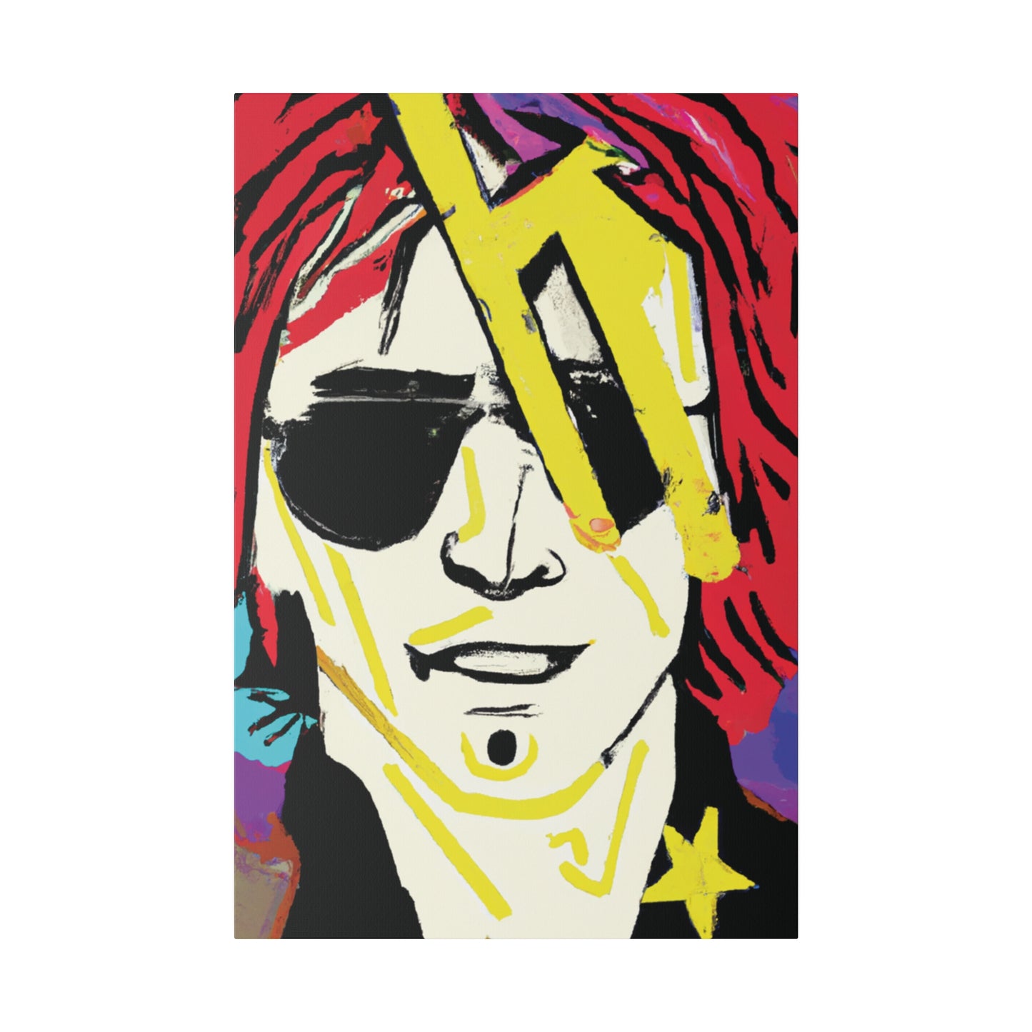 7106Z - Rockstar Painting Print | Face | Abstract | Poster | Home Decor | Wall Art | Music Art | Canvas