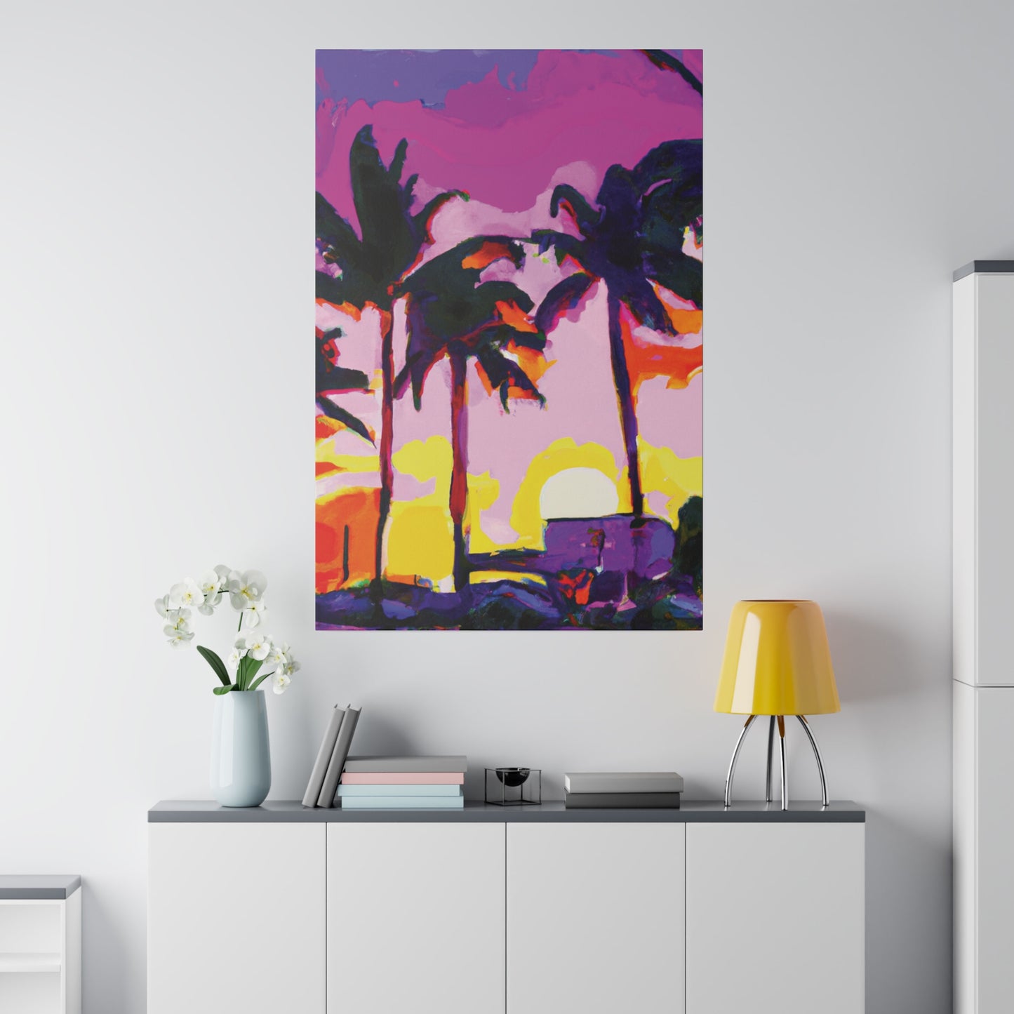 7146G - Miami Beach Sunset Painting Print | Miami | Beach | Sunset | Poster | Home Decor | Wall Art | Canvas