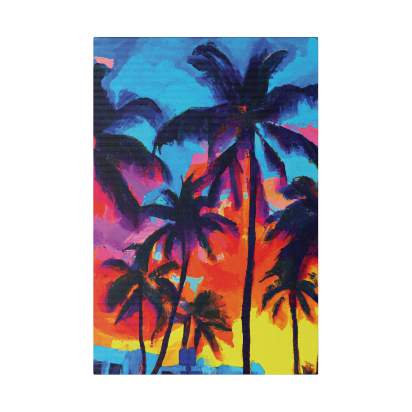 4672F - Miami Beach Sunset Painting Print | Miami | Beach | Sunset | Poster | Home Decor | Wall Art | Canvas