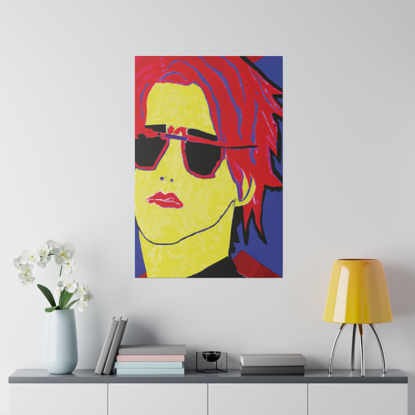 1943P - Rockstar Painting Print | Face | Abstract | Poster | Home Decor | Wall Art | Music Art | Canvas