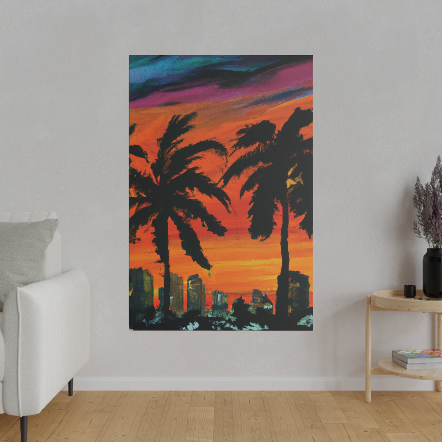 3294V - Miami Beach Sunset Painting Print | Miami | Beach | Sunset | Poster | Home Decor | Wall Art | Canvas