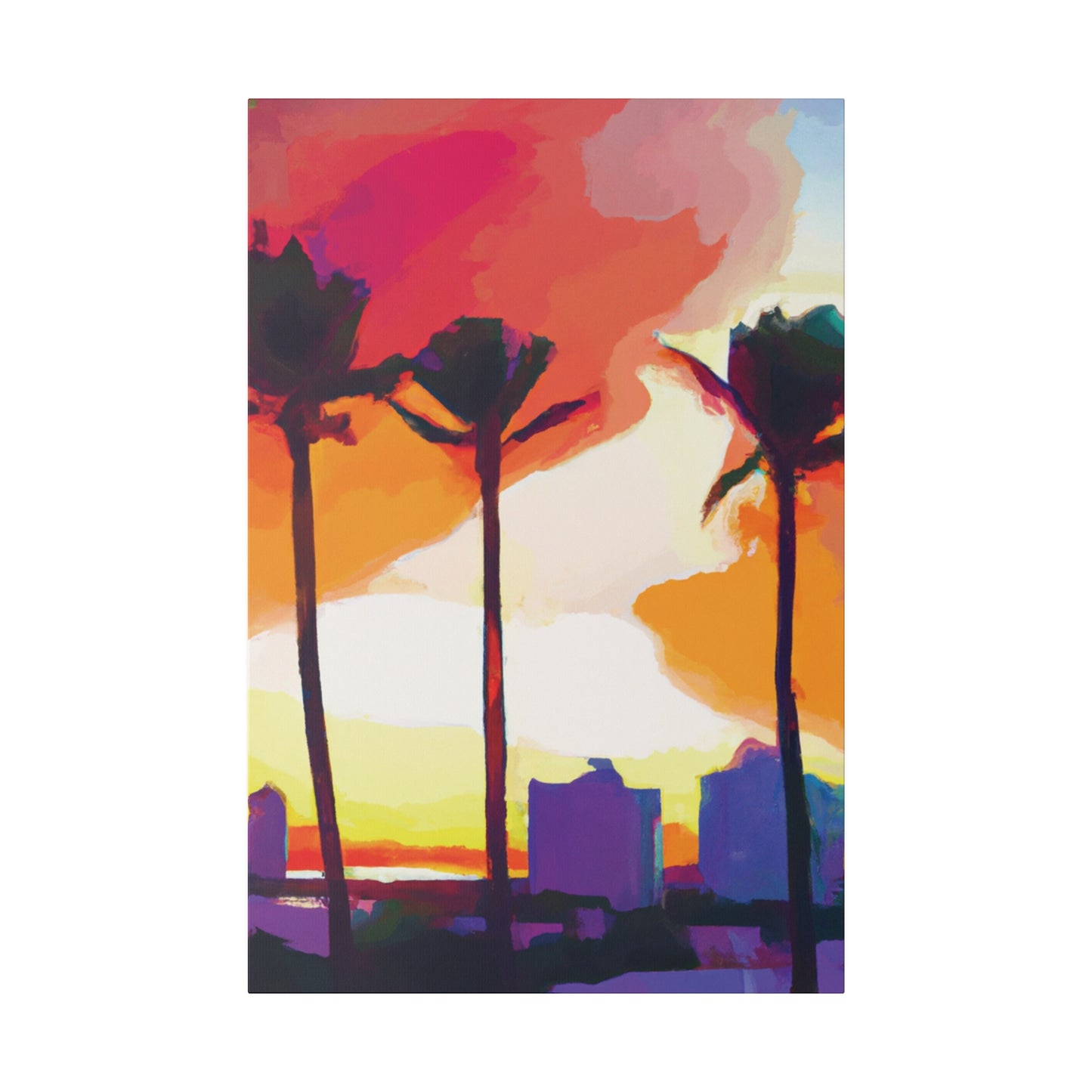 1605J - Miami Beach Sunset Painting Print | Miami | Beach | Sunset | Poster | Home Decor | Wall Art | Canvas