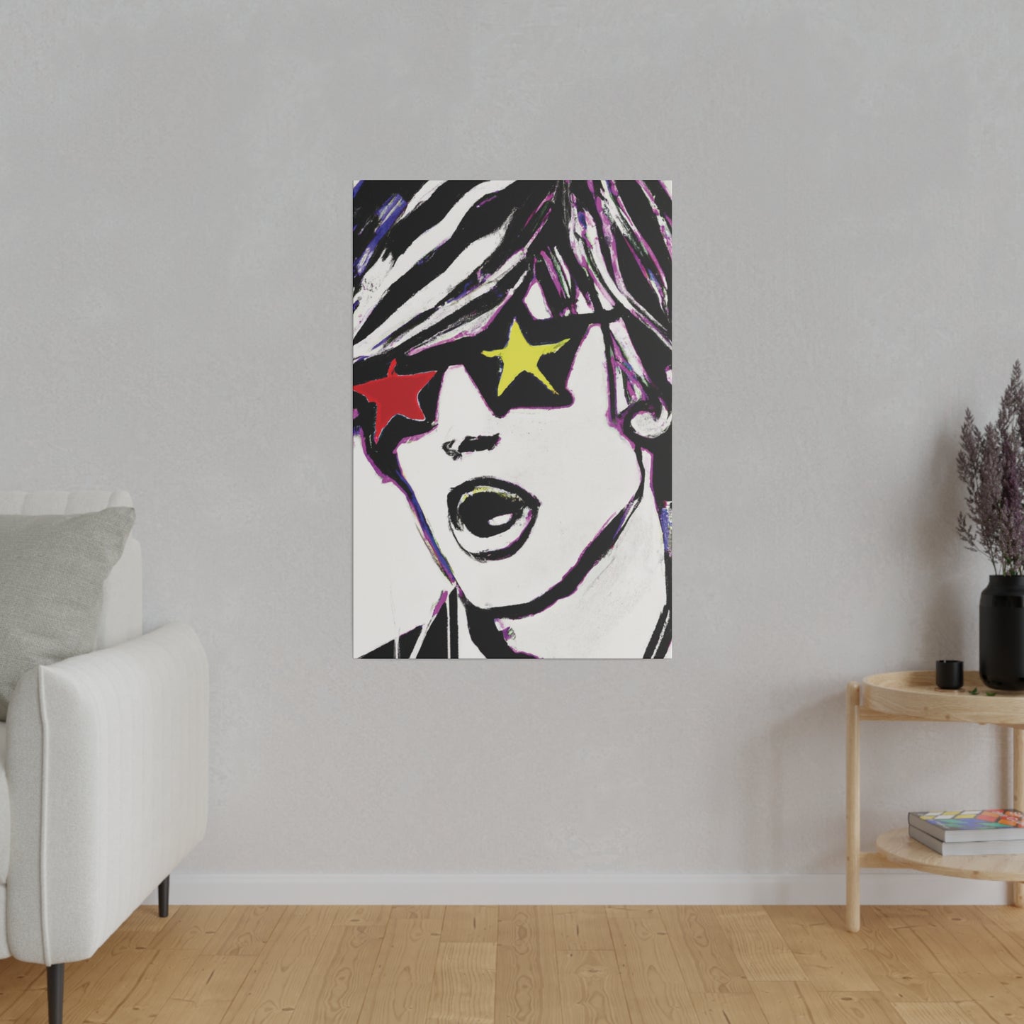 4532A - Rockstar Painting Print | Face | Abstract | Poster | Home Decor | Wall Art | Music Art | Canvas