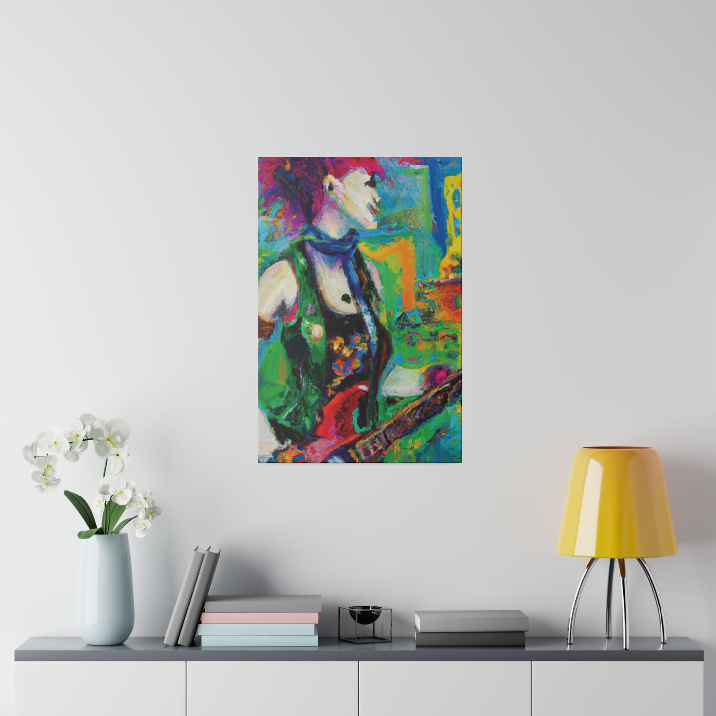 3467C - Rockstar Oil Painting Style Print | Poster | Home Decor | Wall Art | Music Art | Canvas
