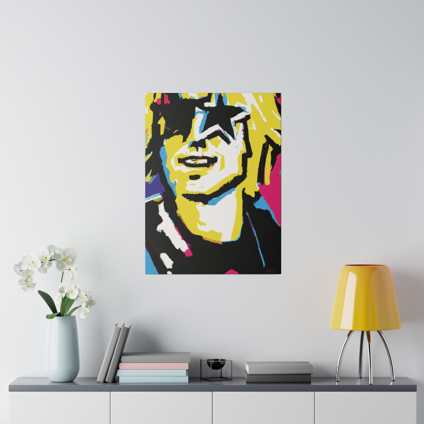 3292X - Rockstar Painting Print | Face | Abstract | Poster | Home Decor | Wall Art | Music Art | Canvas