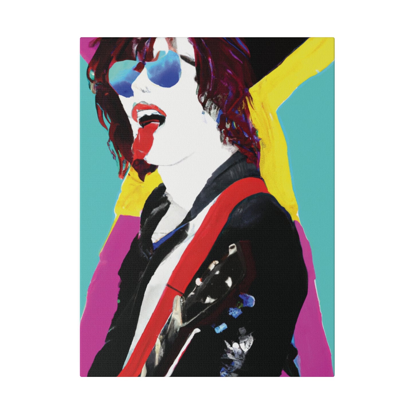 8865A - Rockstar Painting Print | Face | Abstract | Poster | Home Decor | Wall Art | Music Art | Canvas