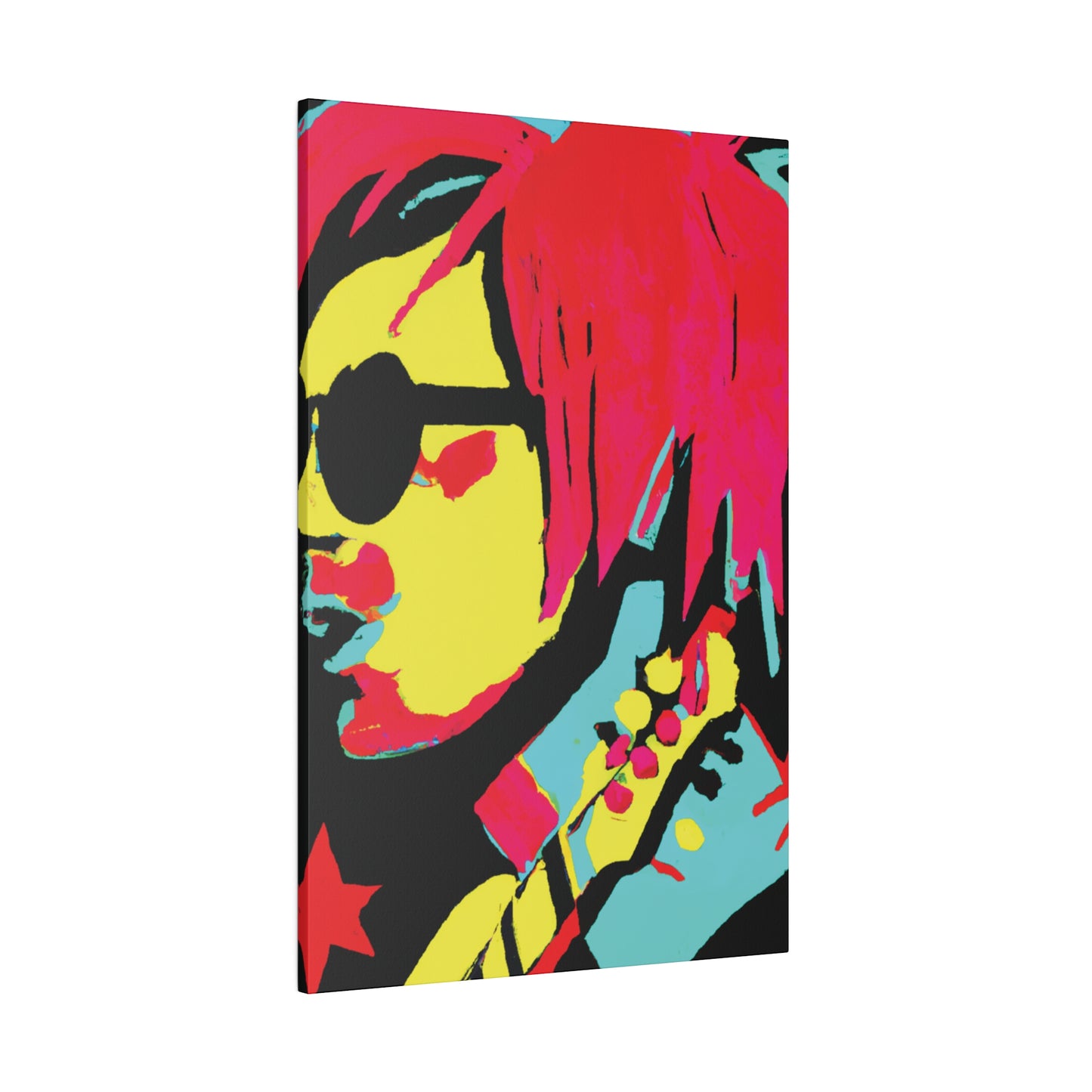 8972Y - Rockstar Painting Print | Face | Abstract | Poster | Home Decor | Wall Art | Music Art | Canvas