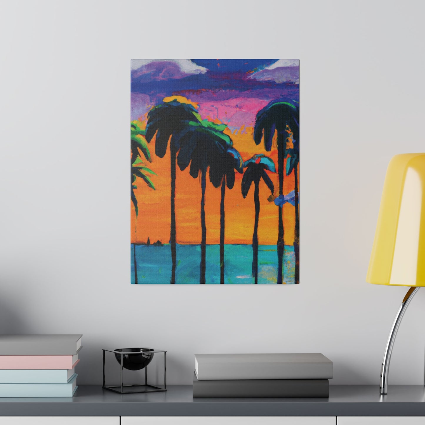 9331M - Miami Beach Sunset Painting Print | Miami | Beach | Sunset | Poster | Home Decor | Wall Art | Canvas