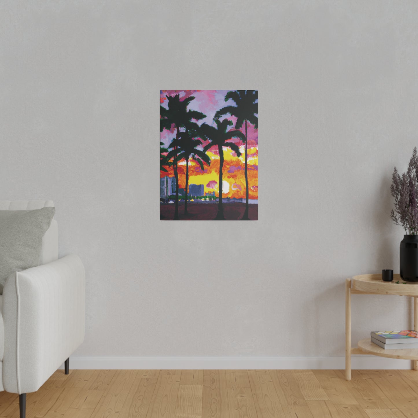 6342T - Miami Beach Sunset Painting Print | Miami | Beach | Sunset | Poster | Home Decor | Wall Art | Canvas