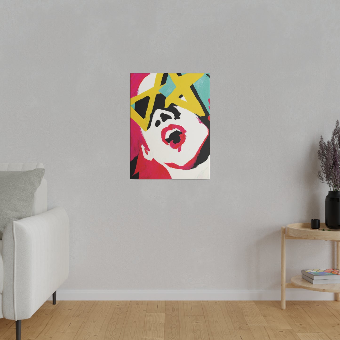 9419T - Rockstar Painting Print | Face | Abstract | Poster | Home Decor | Wall Art | Music Art | Canvas