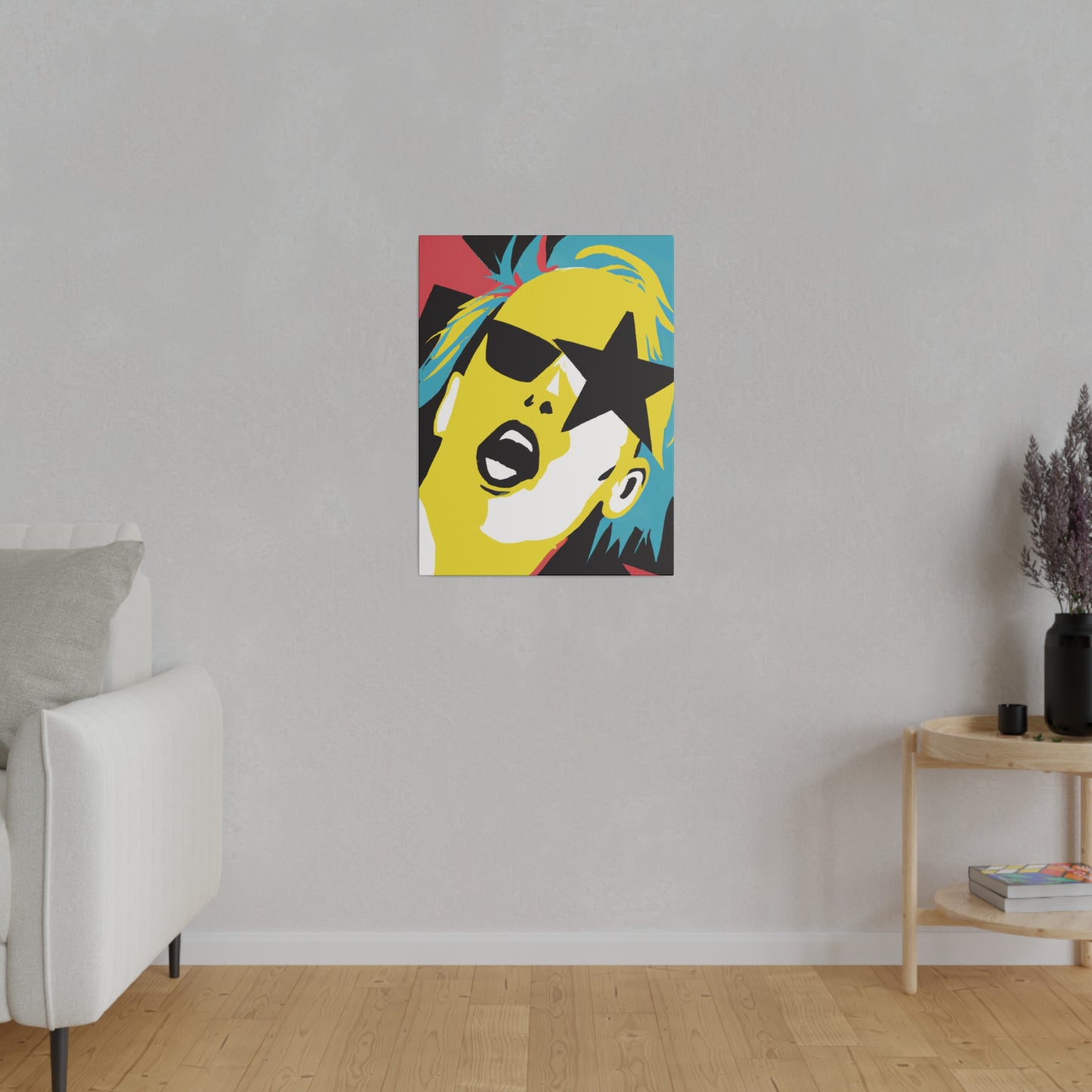 3688R - Rockstar Painting Print | Face | Abstract | Poster | Home Decor | Wall Art | Music Art | Canvas